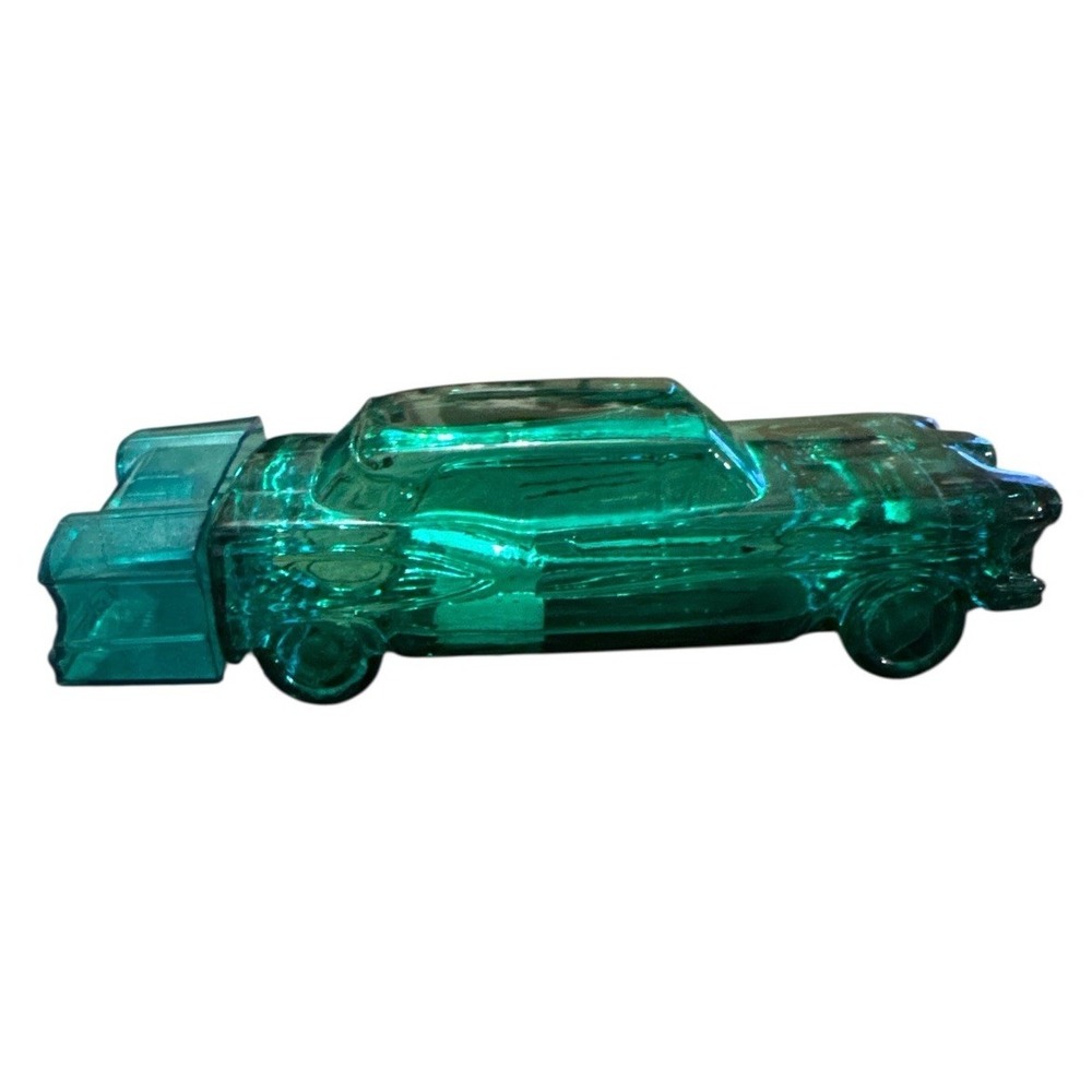 Vintage Avon Carโ After Shave Bottle Teal Glass Collectible Bottle